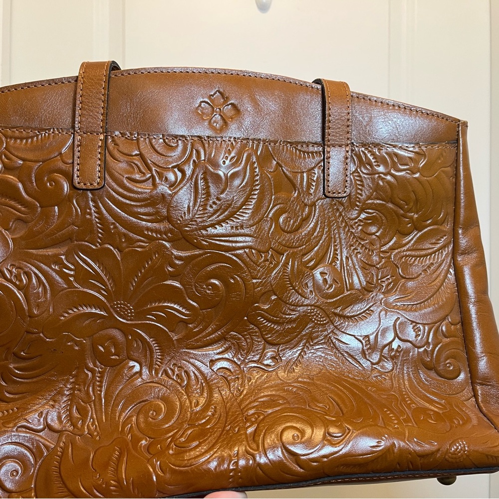 Patricia Nash Embossed Leather Tote in Rich Brown